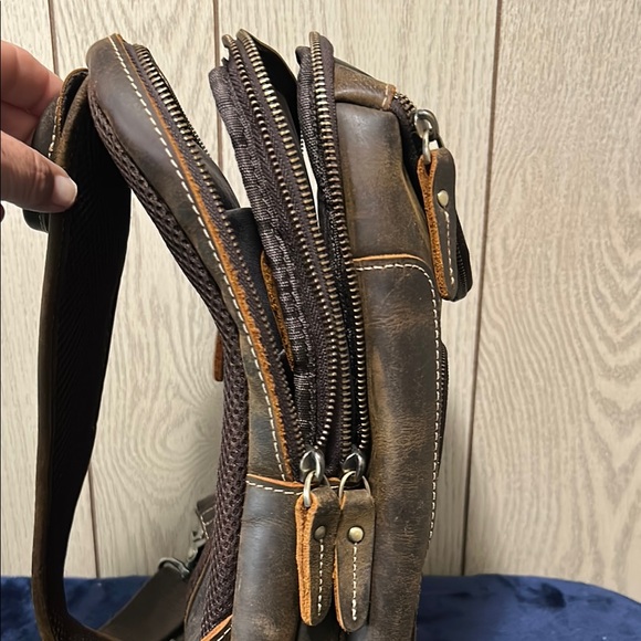 Brown Leather Backpack - Picture 3 of 11